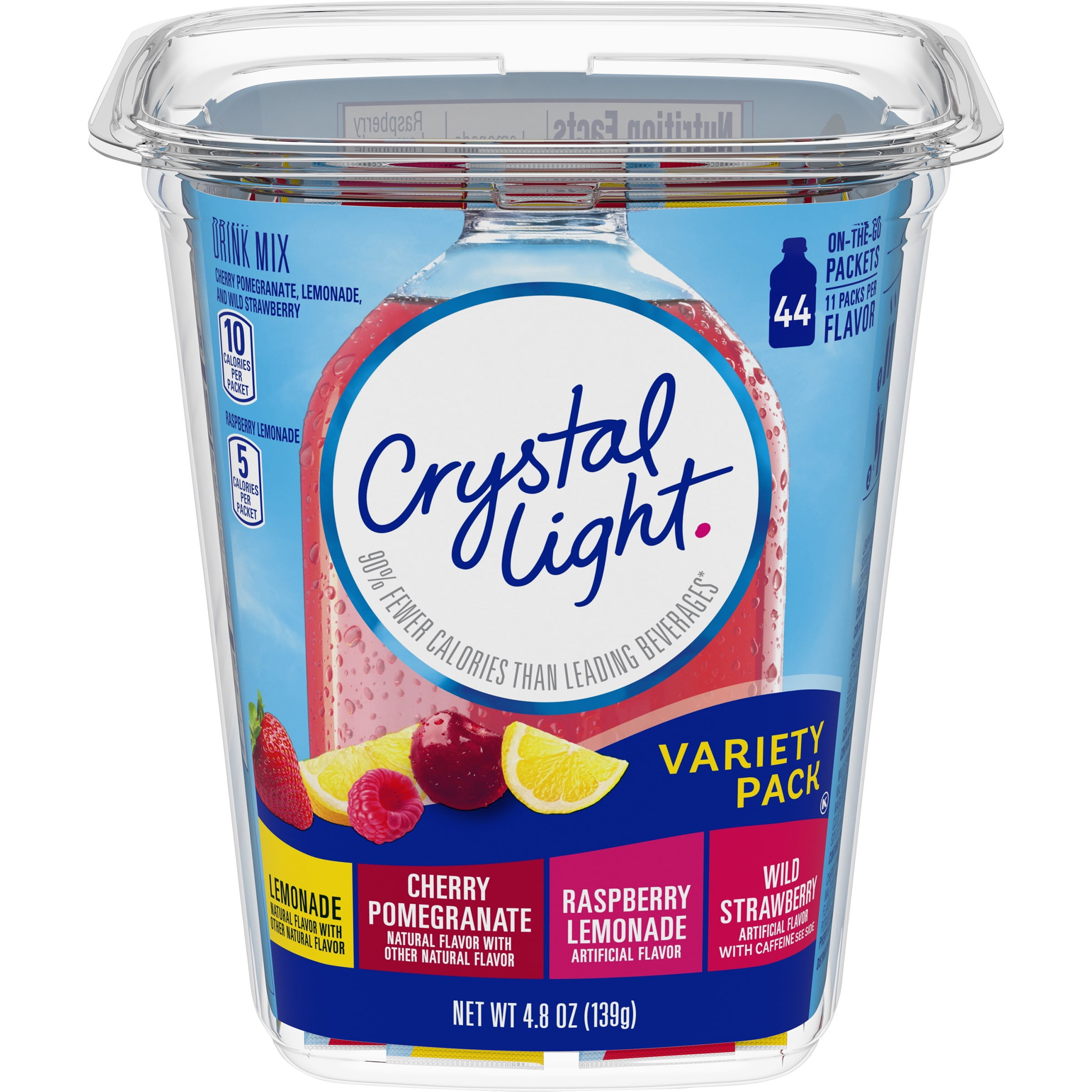 Crystal Light Variety Pack OnTheGo Powdered Drink Mix, 44 ct 4.84 oz Tub