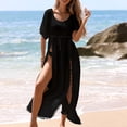 thumbnail image 5 of Women Cover Up, Fashion Short-Sleeve Summer Swimwear Cover-Up Dress In A Solid Color, Featuring A Lightweight, Casual Design Perfect For Beach And Vacation Wear., 5 of 5