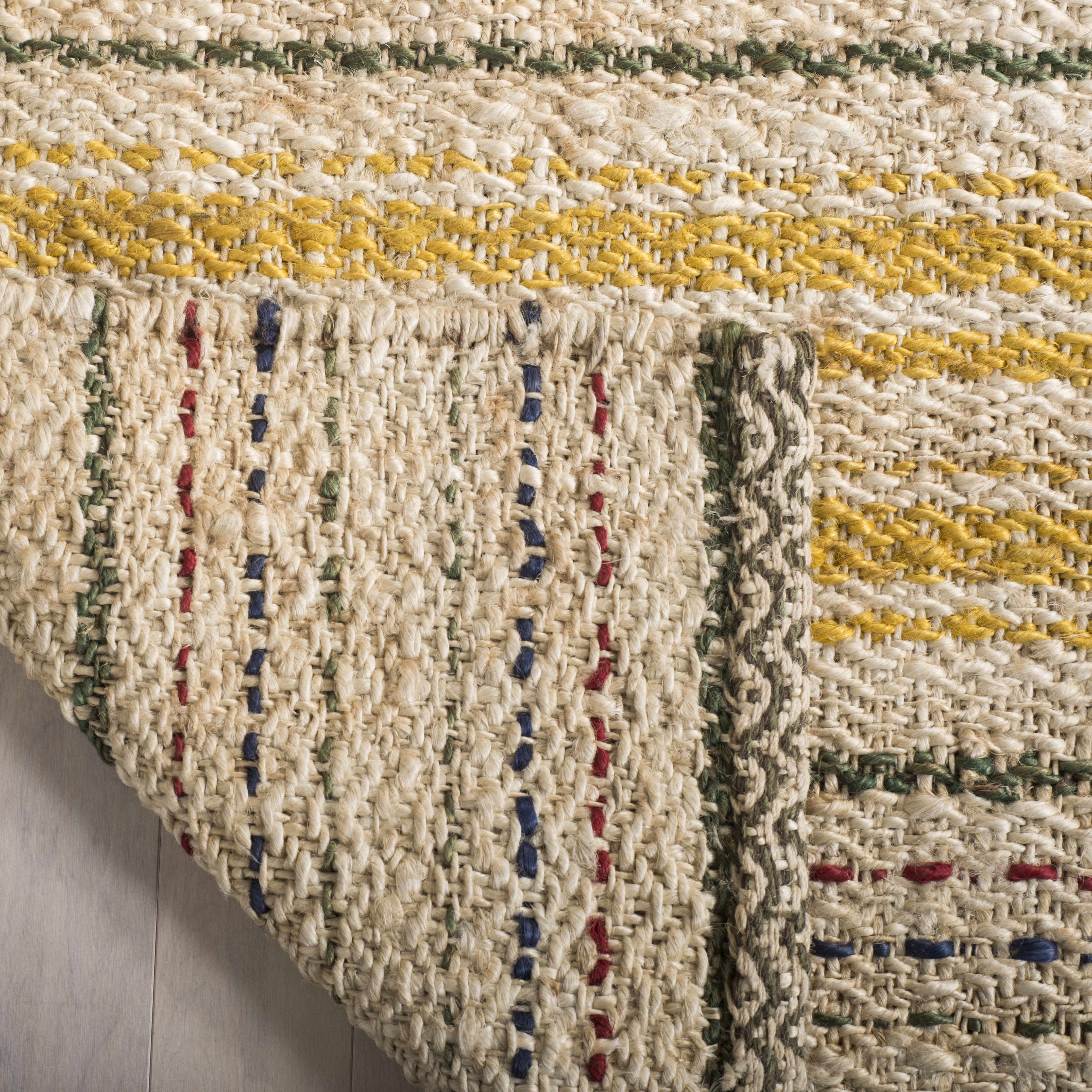 SAFAVIEH Natural Fiber Ombre Striped Jute Area Rug, Ivory/Gold, 8' x 10'