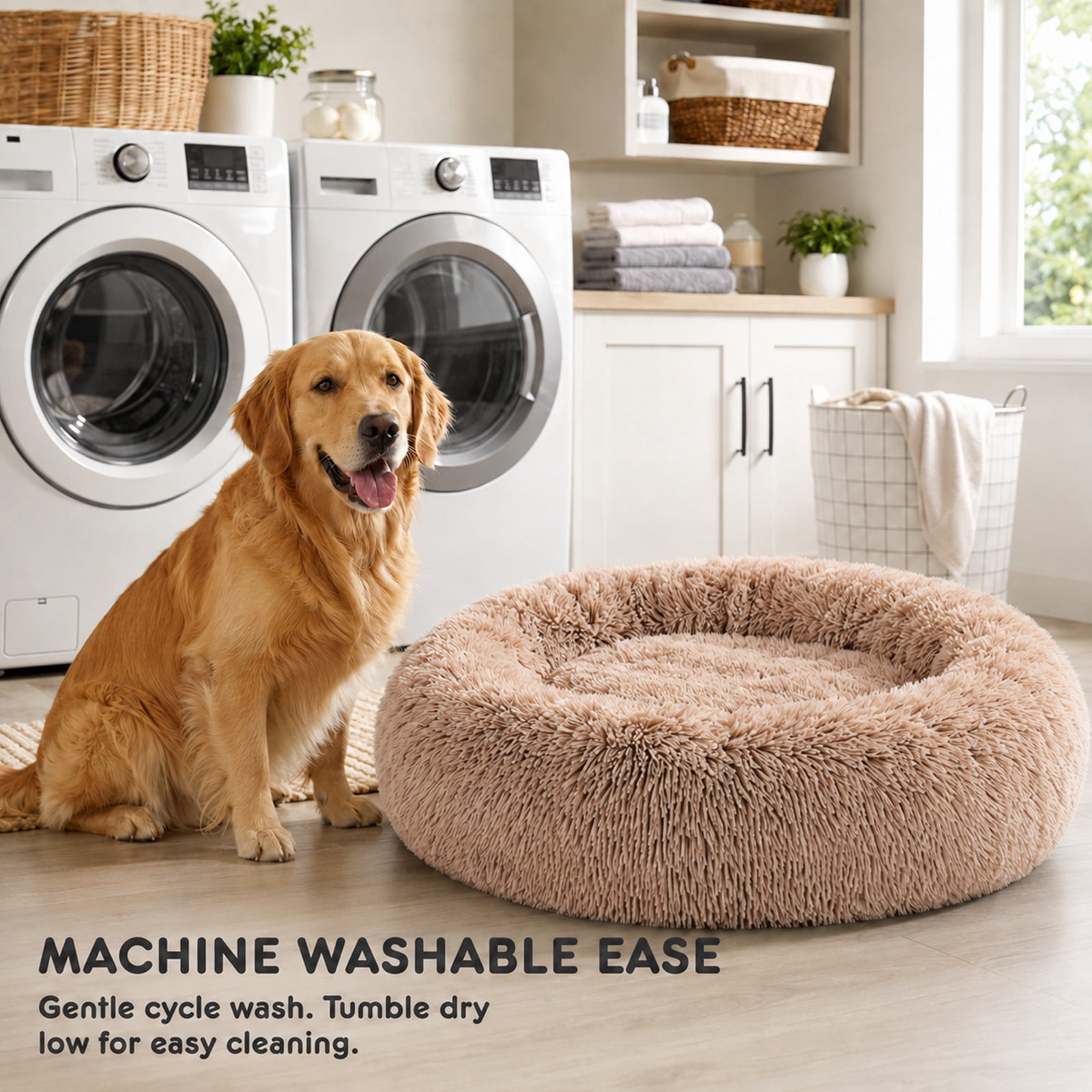 Alvantor 30''/36'' Dog Bed Comfortable Donut Cuddler Round Pet Beds Ultra Soft Washable Dog and Cat Cushion Bed, Fits up to 45 lbs/90 lbs Pets
