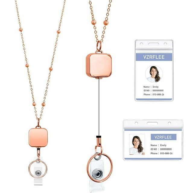 3 Pcs/Ensemble Lanière Colorée pour Enseignant avec Porte-Cartes Rétractable Kit de Porte-Badge Perlé en Bois pour Femmes