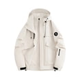 thumbnail image 3 of Sentmoon Coats for Men Winter Solid Color Long Sleeve Hooded Neck Winter Jackets Plus Size Zipper Windbreaker Waterproof Mens Clothes Trendy with Pockets Fall Streetwear for Walking and Daily, 3 of 9