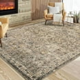 thumbnail image 6 of Vintage Floral 10x13 Rugs Reddish Brown Washable Area Rug for Bedroom Living Room Non Slip Boho Rug Thin Printed Faux Wool Soft Floor Carpet for Dining Room Nursery Playroom Indoor Office, 6 of 9