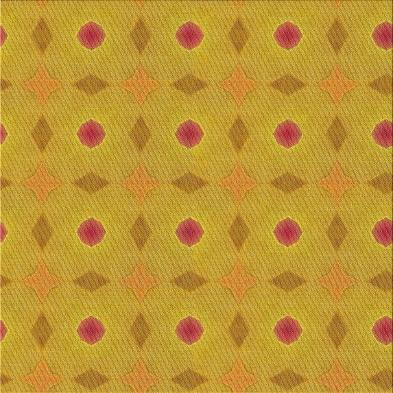 Ahgly Company Indoor Square Patterned Deep Yellow Novelty Area Rugs, 3' Square