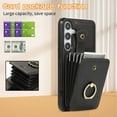 thumbnail image 3 of For Samsung Galaxy S25 Plus Case Wallet with Card Holder, 360°Rotation Finger Ring Holder Kickstand, RFID Blocking Protective Shockproof Cover, 3 of 12