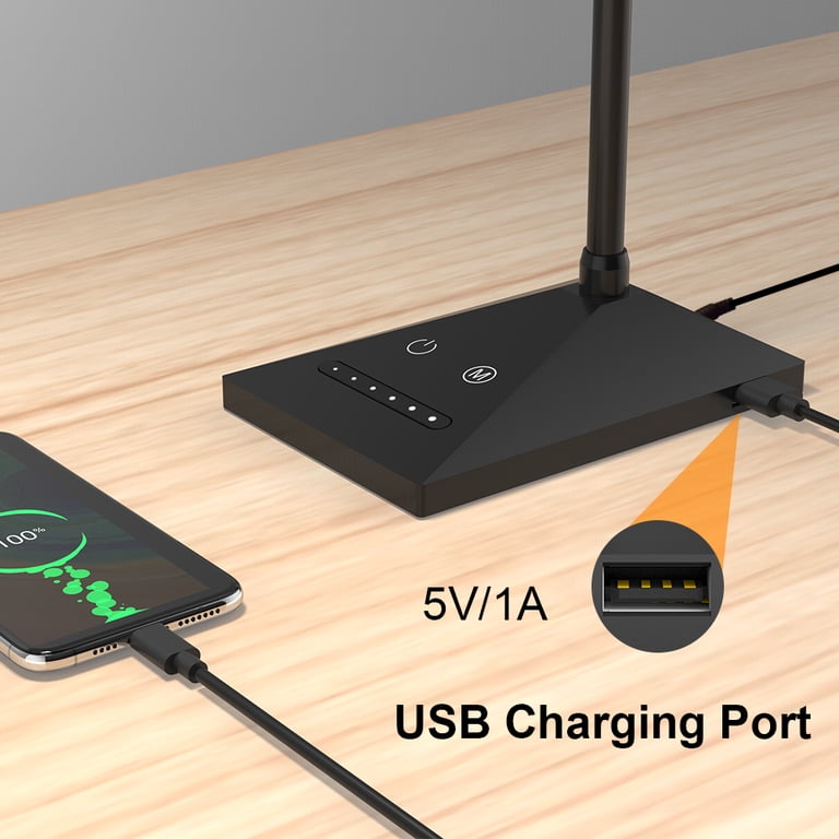 Topesel Dimmable LED Desk Lamp with USB Charging Port photo 6