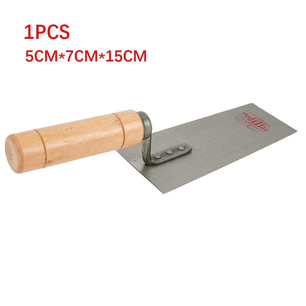 BCLONG Stainless Bucket Trowel, Wooden Handle, Bricklaying Plastering