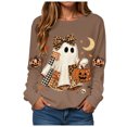 thumbnail image 4 of Duqingm Halloween Sweatshirts for Women Ghost Oversized Crewneck Sweatshirt Cute Pumpkin Graphic Fleece Pullover,XL, 4 of 6