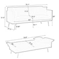 thumbnail image 4 of Soft Teddy Velvet 70.1" Sofa Bed / Sturdy for Overnight Guests, 4 of 6
