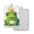 thumbnail image 2 of Cute Frog with Crown Oven Mitts 2 Pcs Pot Holders Sets Heat Resistant for Kitchen Cooking Baking 7"x9.8", 2 of 7