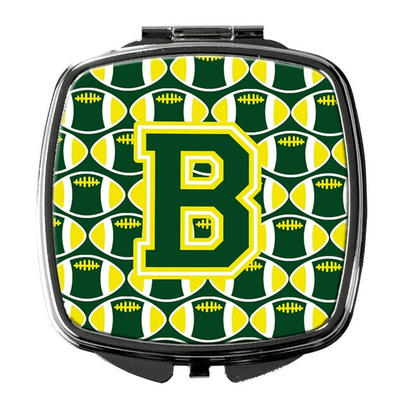 Letter B Football Green and Yellow Compact Mirror CJ1075-BSCM