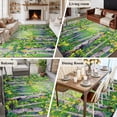 thumbnail image 5 of Green Oil Painting Area Rug 6x9 FT, Non Slip Living Room Throw Carpet, Modern Abstract Art Summer Tree Leaves Washable Soft Large Floor Carpet Non-Shedding Rug for Bedroom Dining Room Play Room, 5 of 9