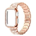 thumbnail image 5 of SOLOLUP 1/2Pack Bling Stainless Steel Band for Apple Watch Bands and Case 44mm 45mm 40mm 38mm 41mm 42mm Diamond Link Metal Strap Wristbands and Watch Cover Bumper for iWatch Series 8 7 SE 6 5 4 3 2 1, 5 of 12