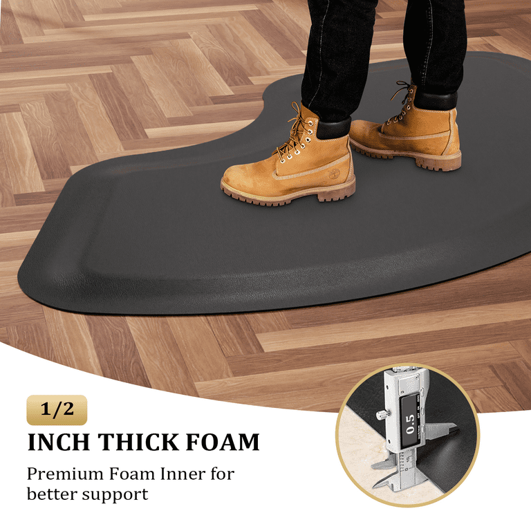 OmySalon Salon Mat for Hair Stylist Anti Fatigue Thick Barber Chair Mats with Round Cutout Hair Salon Mats for Hairdresser Standing