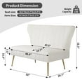 thumbnail image 4 of Newnno Reception Velvet Loveseat Golden Legs Sofa, White, 4 of 5