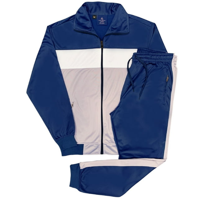 Men's 2-Piece Tracksuit Coral Blocks Jogger Track Jacket & Trackpants Jogging Suit Outfit