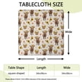 thumbnail image 2 of Beige Highland Cow Sunflower Basket Pattern Square Fitted Tablecloth with Elastic Edge,Square Table Cover,Washable Elastic Table Cover for Home Kitchen Party Decor 34"x34", 2 of 6