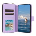 thumbnail image 7 of Allytechgroup Galaxy S25 Edge Wallet Case with Zipper Pocket & Cards Slots, Crossbody Lanyard + Hand Strap Stand Shockproof PU Leather Flip Cover Phone Case for Samsung Galaxy S25 Edge, Purple, 7 of 7