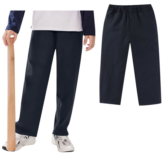 Boy Uniform Pants Dress Pants Adjustable Waist Pants with Pockets Boys Navy School Pants Back To School Slim Fit Size 7-9 Years Pants