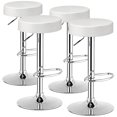 thumbnail image 1 of Costway Ensemble de 4 Tabourets de Bar Ronds Pivotants Réglables Chaise de Pub avec Repose-Pieds Blanc, 1 of 10