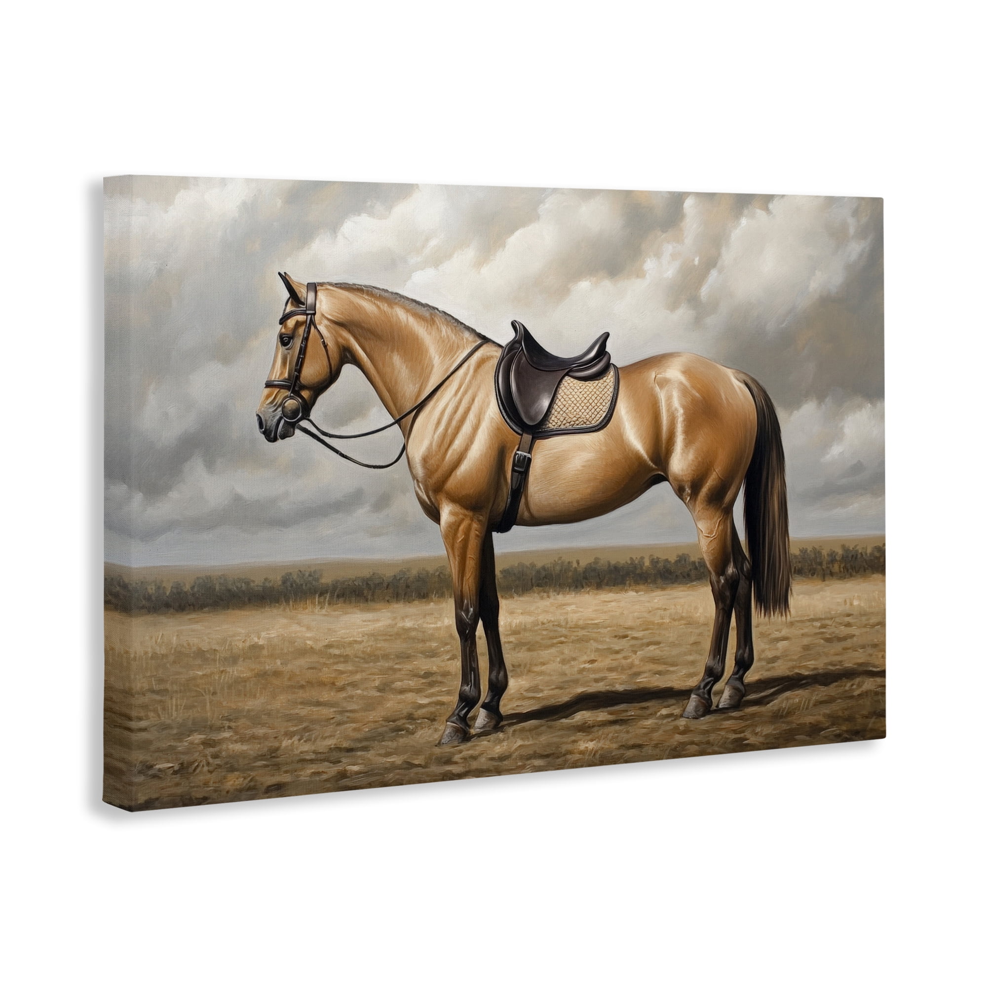 Stupell Industries Shiny Mare Saddled Up Canvas Wall Art, design by Petal Prints Design