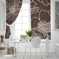 thumbnail image 5 of Brown Flowers Blackout Curtains for Bedroom/Living Room, Spring Floral Botanical Modern Art Thermal Insulated Kitchen Drapes with Grommets, Light Blocking Window Treatment, 2 Panels 52" x 96", 5 of 7