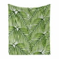 thumbnail image 1 of Plant Soft Flannel Fleece Blanket, Fascinating Leaves on Branches Exotic Setting Floral Arrangement Jungle Themed Greens, Cozy Plush for Indoor and Outdoor Use, 50" x 70", Fern Green, by Ambesonne, 1 of 6