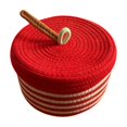 thumbnail image 2 of Cesta de almacenamiento de cuerda redonda con tapa, contenedor de almacenamiento vacío, caja decorativa hecha a mano Manzana, 2 of 5