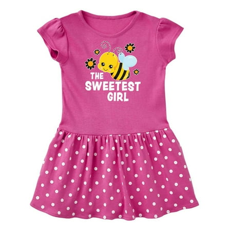 

Inktastic The Sweetest Girl with Bee and Honey Combs Gift Baby Girl Dress