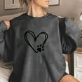 thumbnail image 2 of WREESH Women's Printed Long Sleeve Sweatshirt Casual Crew Neck Valentine's Day Top Dark Gray, 2 of 4