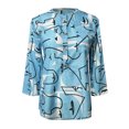 thumbnail image 5 of Womens Shirts Short Sleeve Casual Tops Fashion Printing Buttons O-Neck Medium Sleeve Blouse T-shirt, 5 of 5