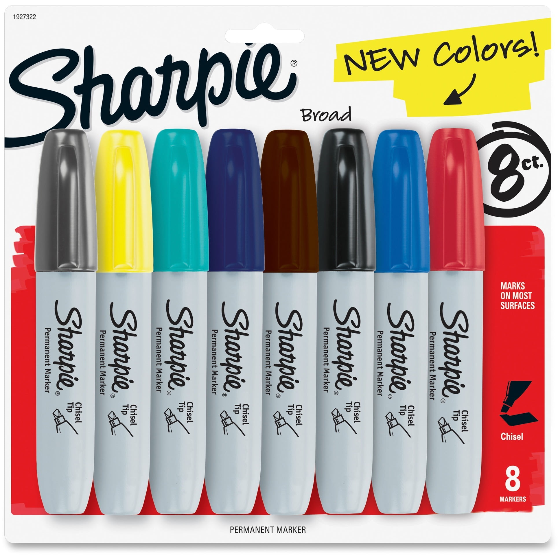 8 Permanent Marker Pens Pack Assorted Colours Marker Nib Black Ink 