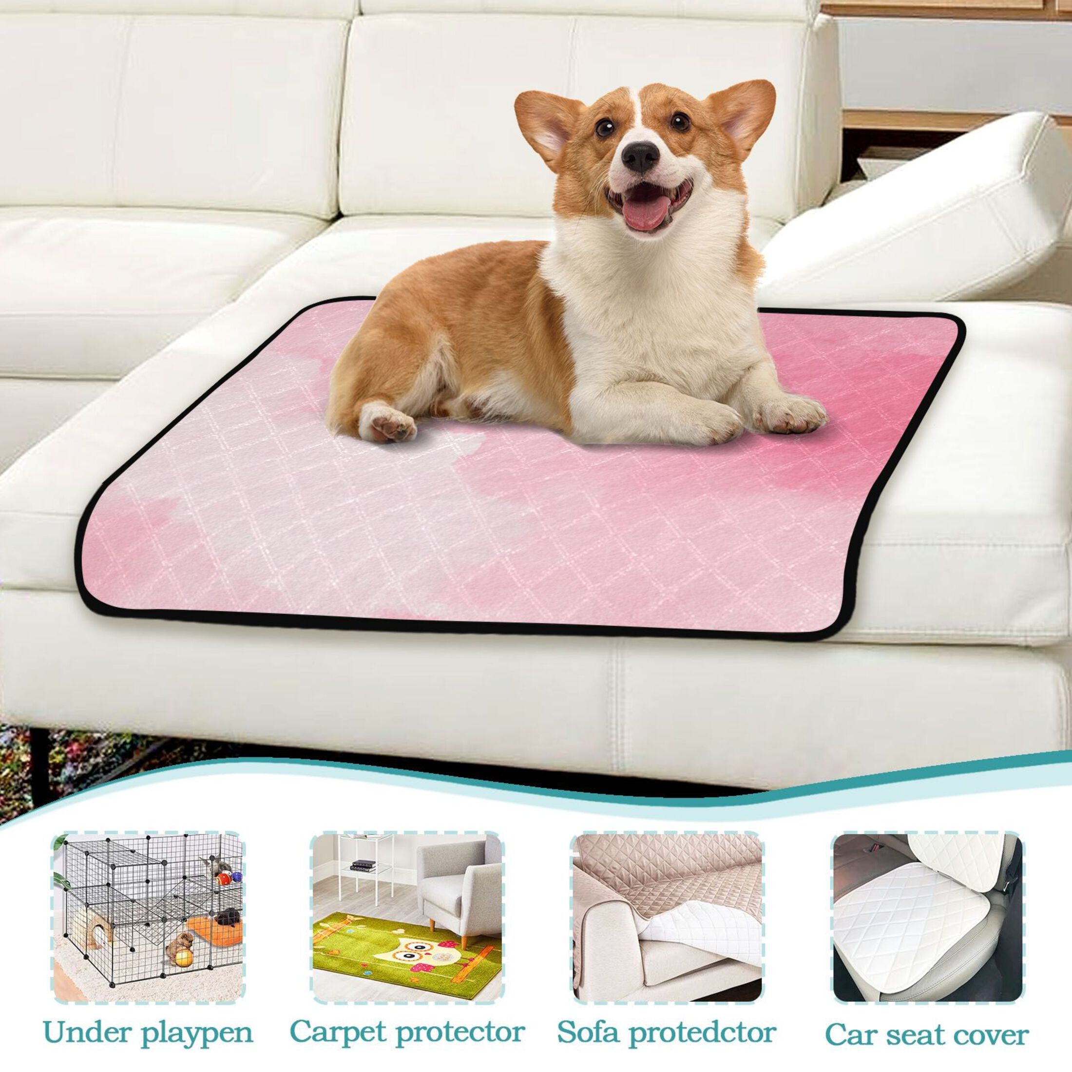 IAUYY Washable Pee Pads for Dogs Smallx3 Absorbent and Leak-Proof Non-Slip Reusable Puppy Pee Pads for Dogs Applicable to Playpen Potty Crate Minimalist Oil Painting