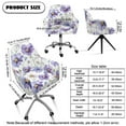 thumbnail image 7 of ZIATUBLES White Lilac Daisy Print Curved Back Dining Chair Cover Soft Breathable Chair Protector with Arms Stretchable Swivel Vanity Desk Accent Chair Slipcover for Kitchen Living Room, 7 of 7
