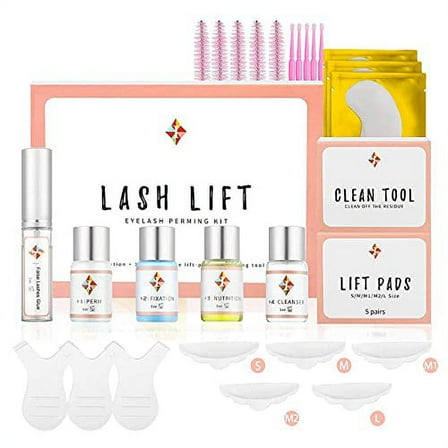 Ecofan Lash Lift Kit, Perming Curling Lifting Eyelash Perm Kit | Professional Semi Permanent for Salon Includes Eye Shields, Pads and Accessories