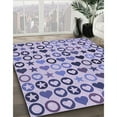 thumbnail image 3 of Ahgly Company Machine Washable Indoor Round Transitional Slate Blue Area Rugs, 6' Round, 3 of 7