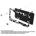 thumbnail image 3 of 1pc Black and White Cow Print 2-Hole License Plate Frame, Aluminum Material, 6x12 Inches with Screw Set, Retro Novelty Car Decoration Gift, Standard US License Plate Size, 3 of 7