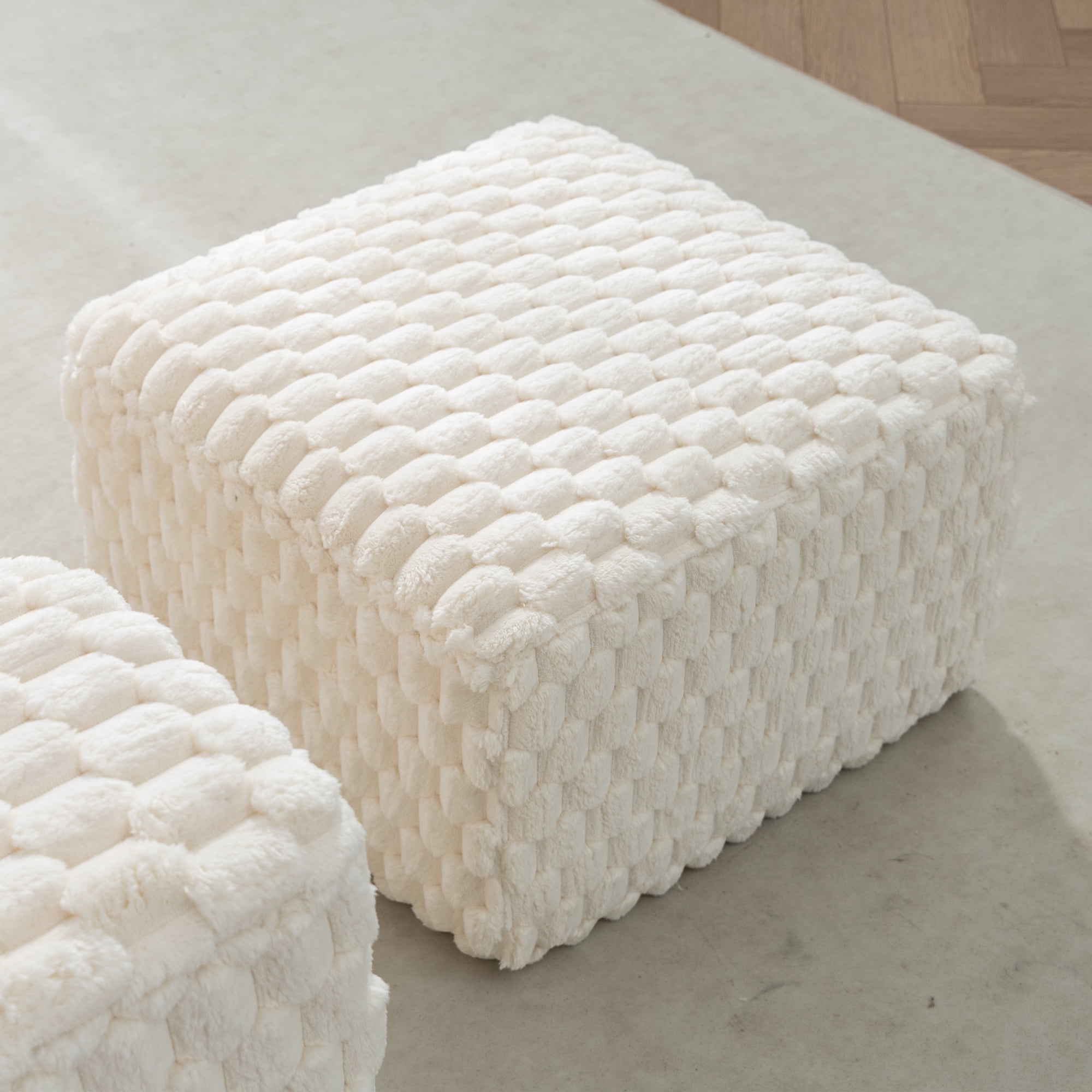 Demi Bonn 42" Corduroy Sofa Couches, Sofa Memory Foam Couches for Living Room, Cloud Couch with Ottoman, Beige