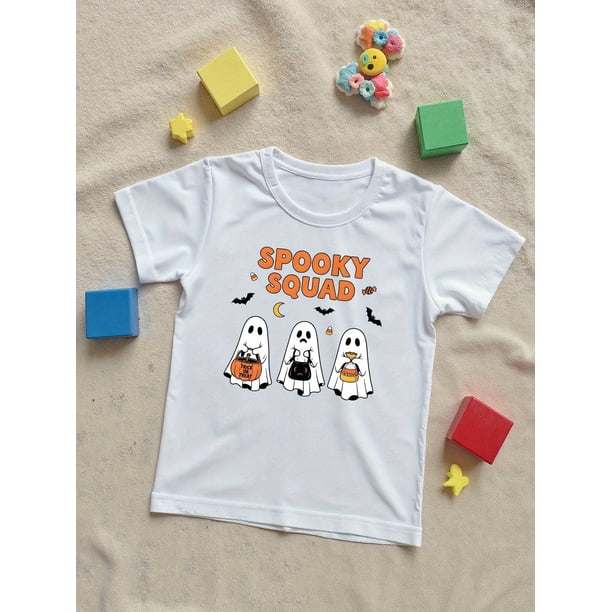 Spooky Halloween T-Shirt for Boys - Casual Loose Fit Round Neck Summer Top for Youngsters & Little Youngsters, Halloween apparel, Playful Graphic Tee, Medium Stretch Fabric
