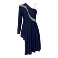 thumbnail image 4 of inhzoy Women's Lyrical Asymmetrical Dance Dress Single Long Sleeve Latin Dancewear, 4 of 7