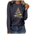 thumbnail image 4 of ChaoHeng Christmas Tops for Women T Shirts Women's Christmas Print Pullover Sweatshirt,Loose Long Sleeve Holiday Top, 4 of 5