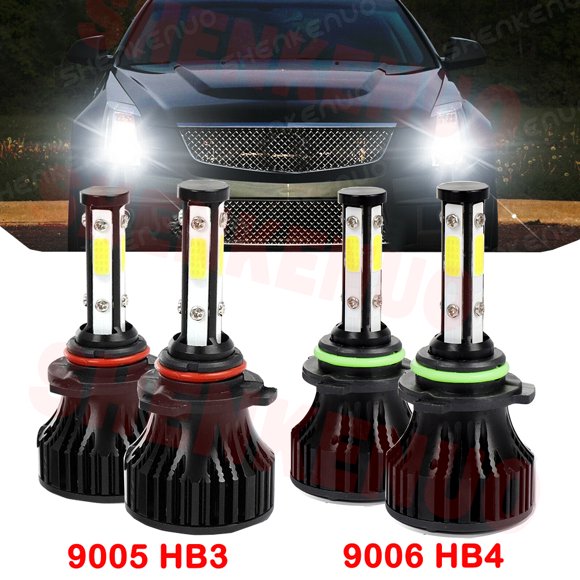 9005 9006 LED Headlight Bulbs for Cadillac SRX 2004 2005 2006 2007 2008 2009 High&Low Beam 4pcs