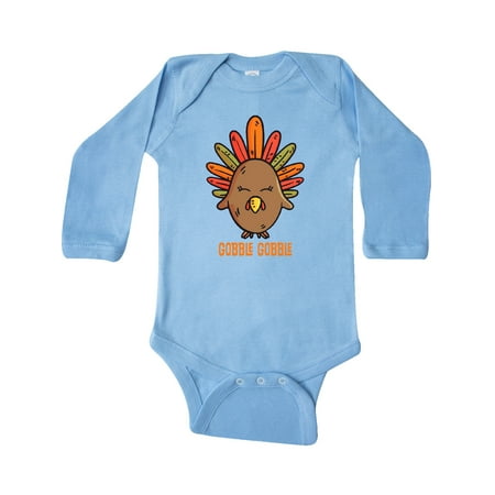 

Inktastic Gobble Gobble Turkey Gift Baby Boy or Baby Girl Long Sleeve Bodysuit