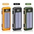 thumbnail image 3 of Solar Power Bank 10000 mAh,Wireless Portable Solar Power Bank Fast Charge Solar Phone Charger Power Bank with 4 Cables & Laser Light(Waterproof, Dustproof) Compatible with iOS & Android, 3 of 11