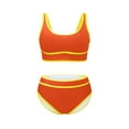 thumbnail image 6 of UTSJKR Womens 2 Piece Swimsuits High Waisted Bikini Set Tank Top Tankini Tops with Swim Bottoms Beach Resort Wear Orange XL, 6 of 6