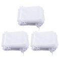 thumbnail image 1 of 150 bolsas de regalo de organza de 4 por 6 pulgadas, bolsas de joyería con cordón, bolsas de recuerdo de fiesta de boda (blanco, 1 of 4