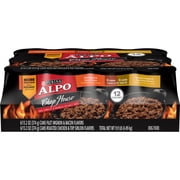 (12 Pack) Purina ALPO Wet Dog Food Variety Pack, Chop House Filet Mignon & Bacon & Roasted Chicken & Top Sirloin Flavor, 13.2 oz. Cans