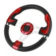thumbnail image 2 of Volante deportivo de 320 mm/12,5 pulgadas con botón de bocina, piezas universales modificadas para automóviles, color rojo, 2 of 11