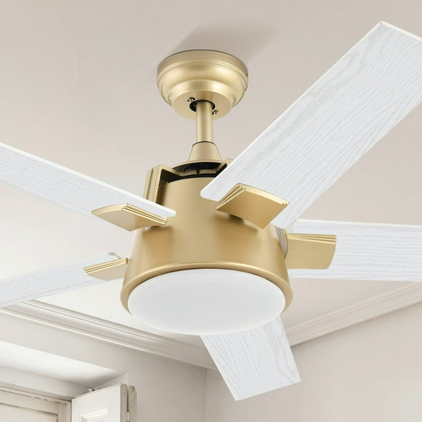 Ventilador de techo YITAHOME de 52 pulgadas con luz LED blanca dorada
