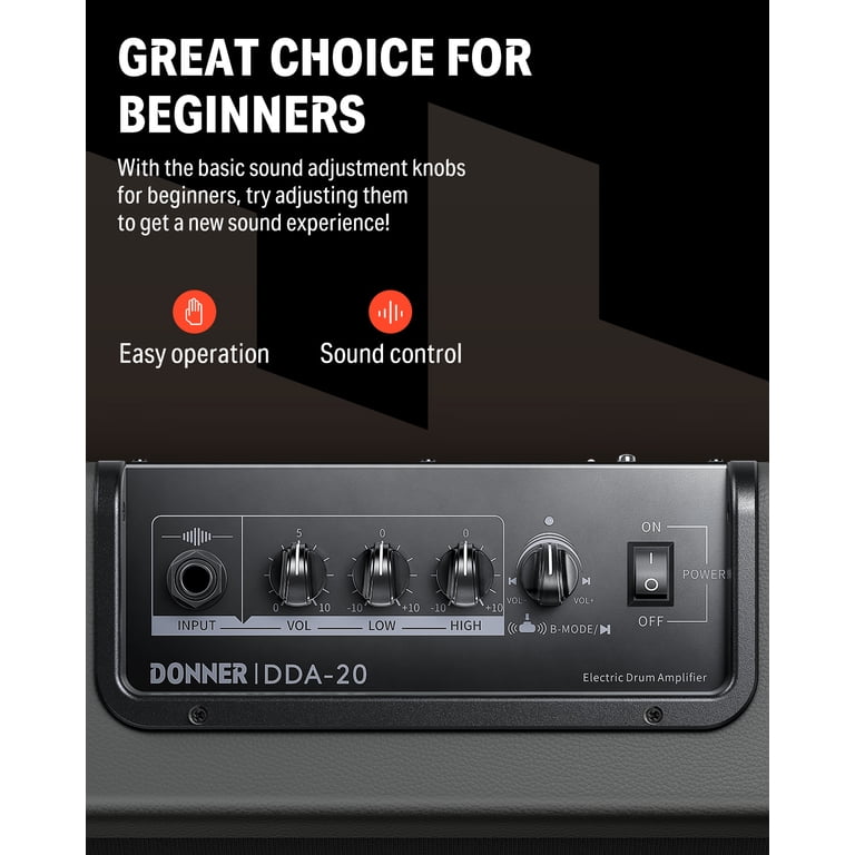 Donner 20W Mini Wireless Drum and Keyboard Amplifier, Black photo 4